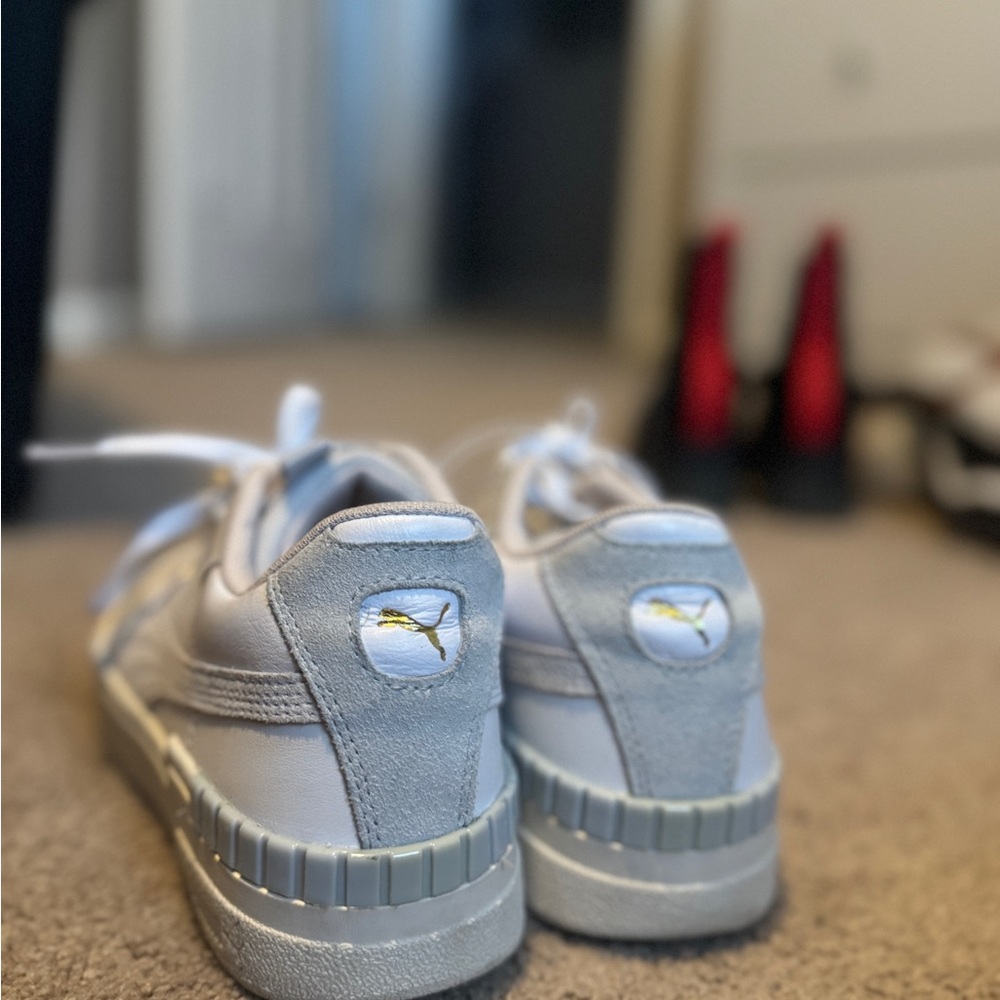 Puma Carina Gray Pink and White Sneakers
